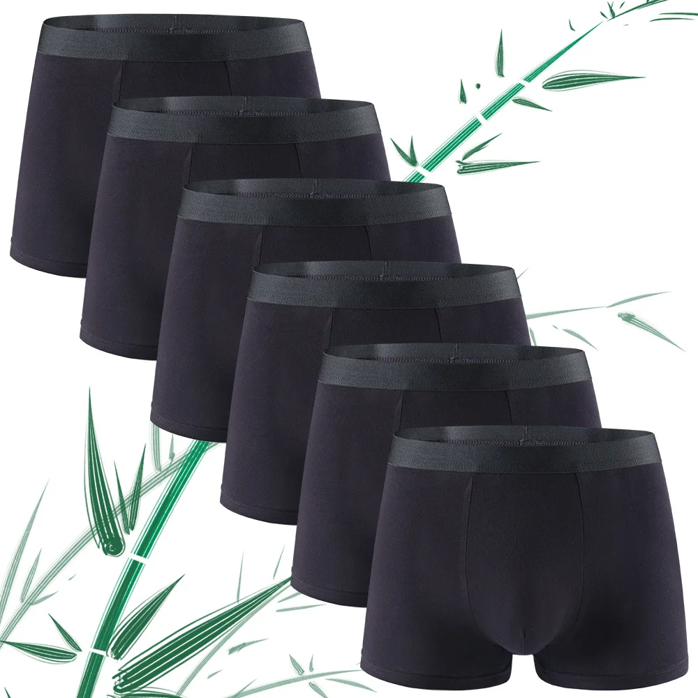 6 ピース竹繊維メンズ下着無地シンプルな男性ボクサーパンツ高 - Boxer Shorts Modal のレビューと価格