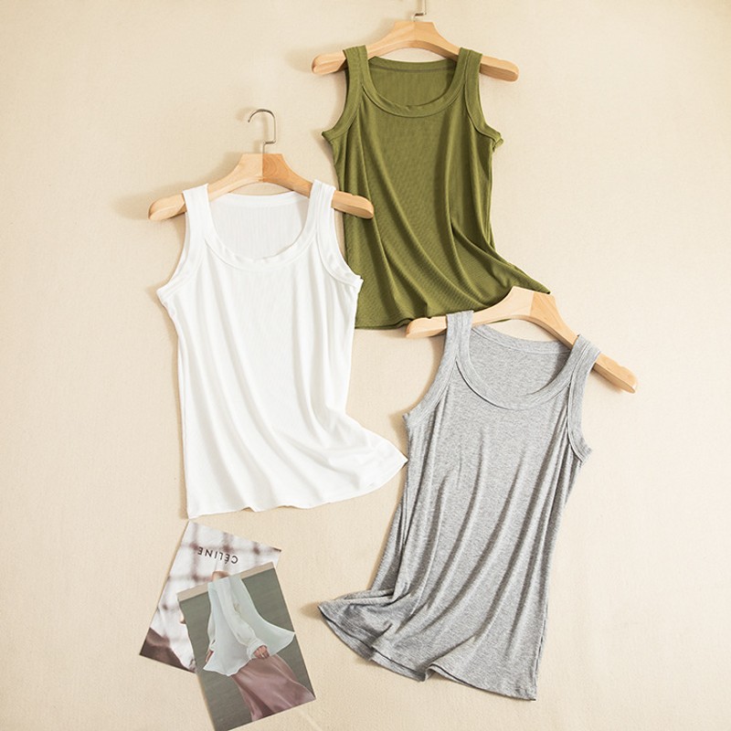 女性用ノースリーブTシャツ,シンプルなカジュアルストリートウ - Tank Top Ribbed のレビューと価格