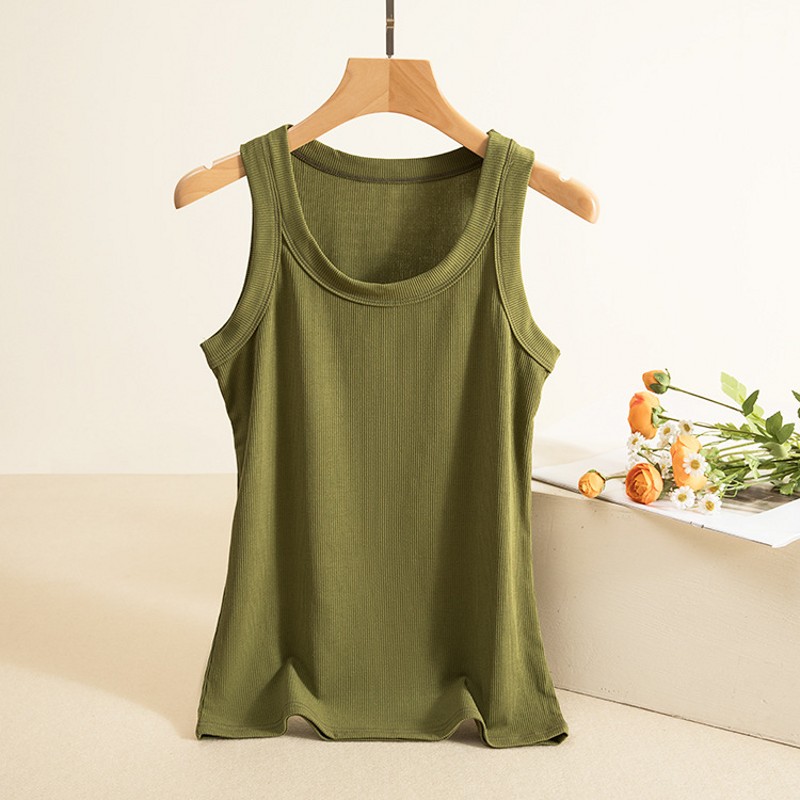 女性用ノースリーブTシャツ,シンプルなカジュアルストリートウ - Tank Top Ribbed のレビューと価格