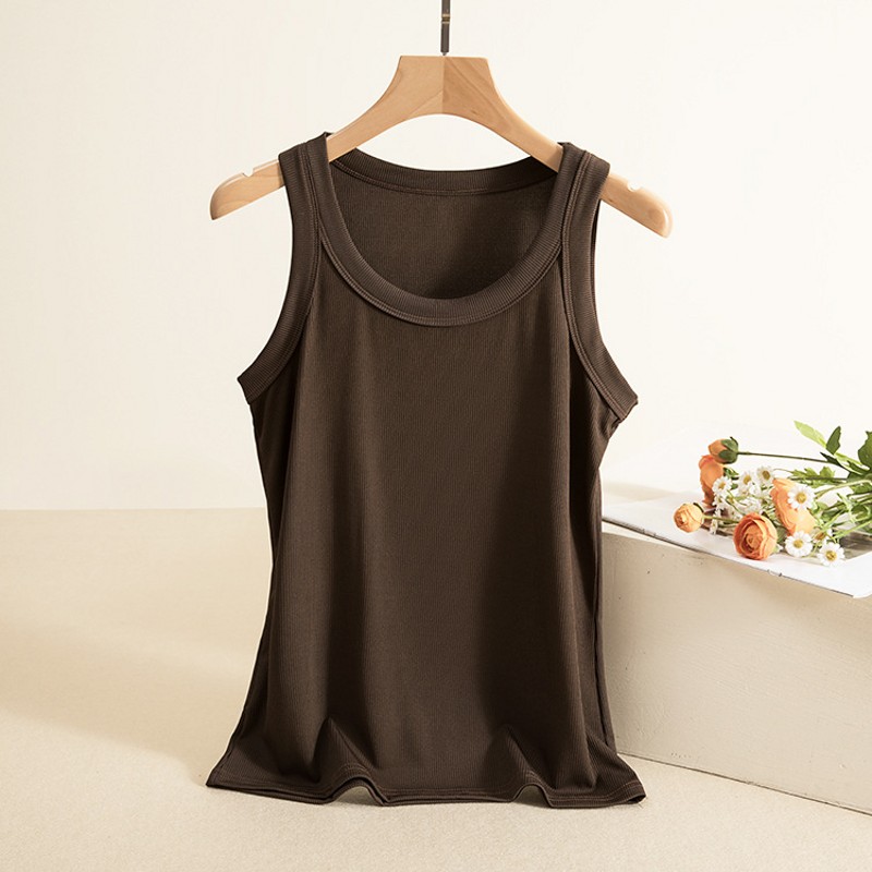 女性用ノースリーブTシャツ,シンプルなカジュアルストリートウ - Tank Top Ribbed のレビューと価格