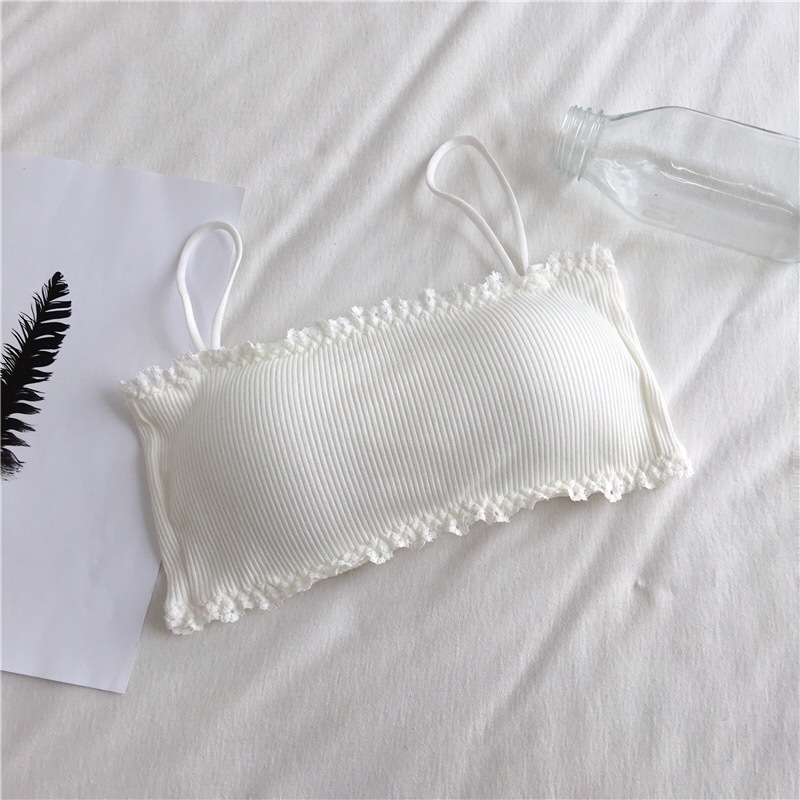 女性の綿のブラジャー女性チューブトップブラジャー女性のサスペ - Suspender Tank Top のレビューと価格