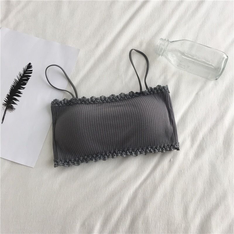 女性の綿のブラジャー女性チューブトップブラジャー女性のサスペ - Suspender Tank Top のレビューと価格