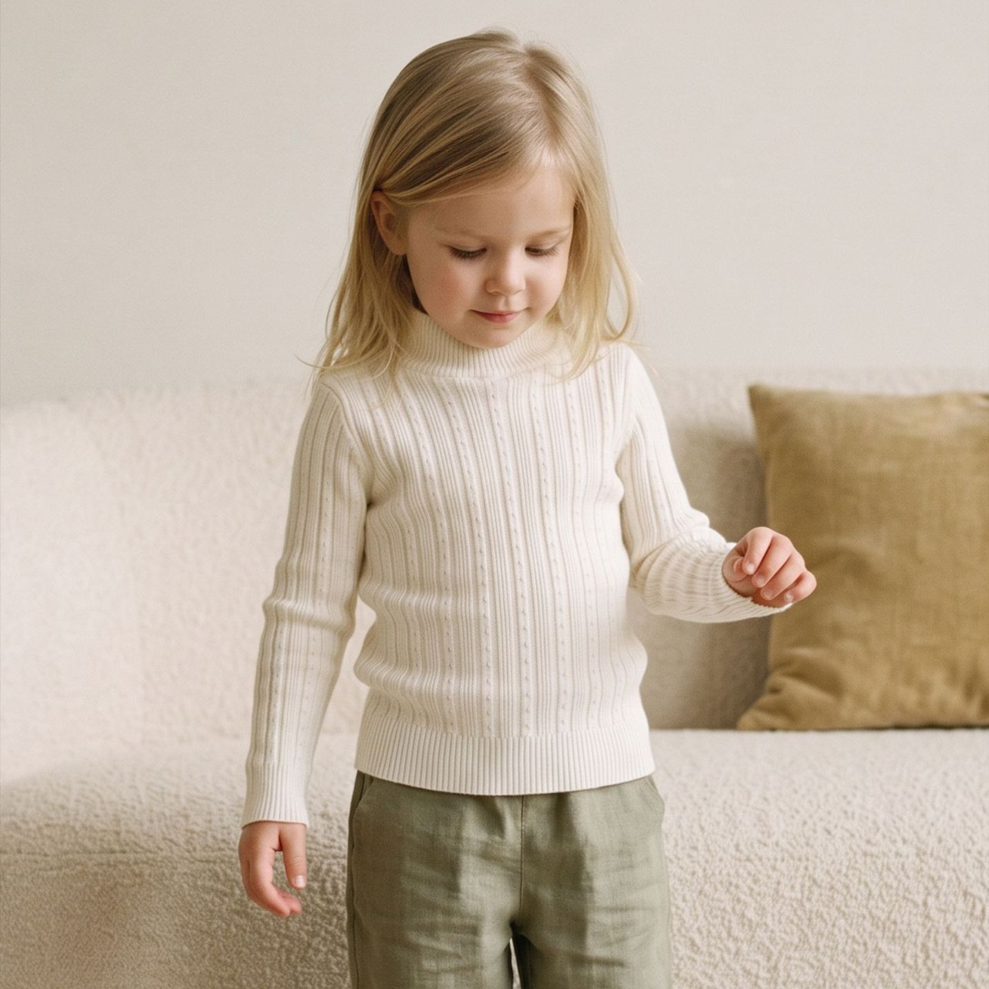 男の子 女の子 長袖 コットン アンダーシャツ キッズ クル - Undershirt Crew Neck のレビューと価格