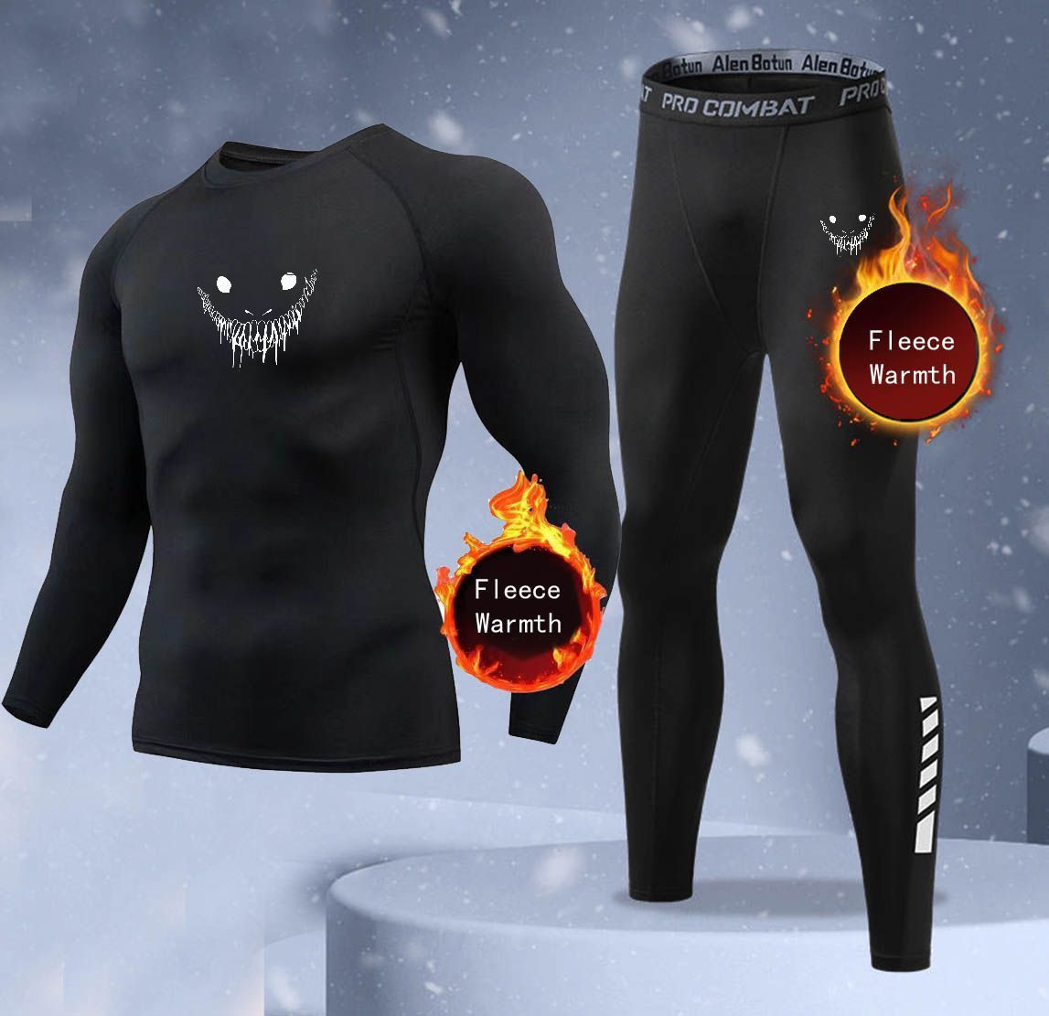 新作2ピース冬用保温メンズ下着セット フリースサーマルアンダ - Thermal Long John のレビューと価格
