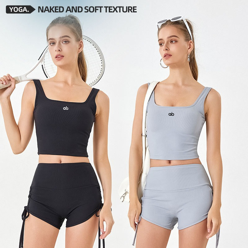女性用サマーリブヨガタンクトップ、内蔵パッド付きストラップ、 - Tank Top Ribbed のレビューと価格