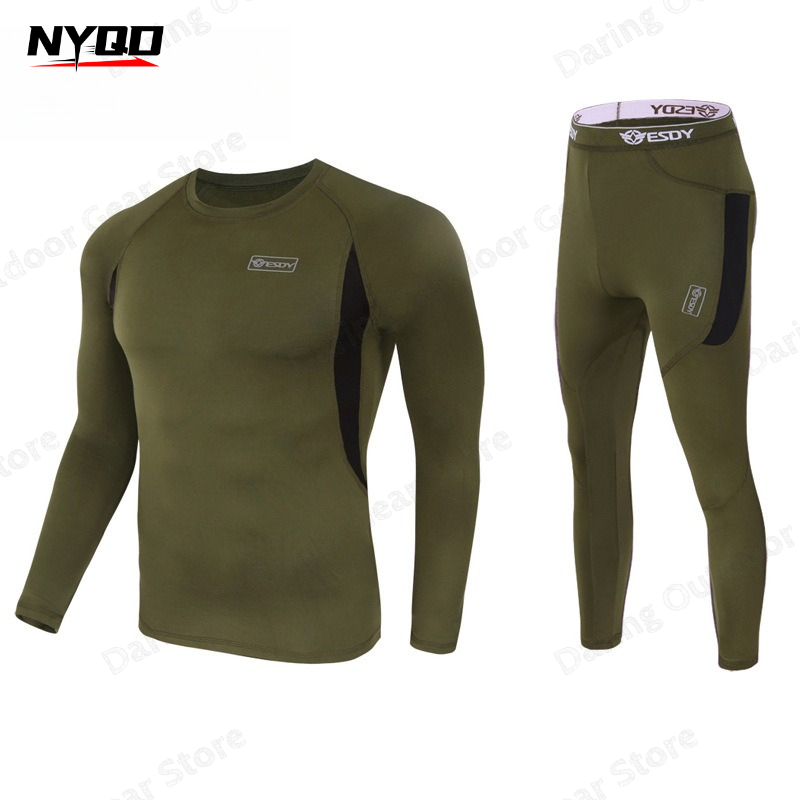 メンズフリース裏地サーマルベースレイヤーセット 速乾性 通気 - Base Layer Top のレビューと価格